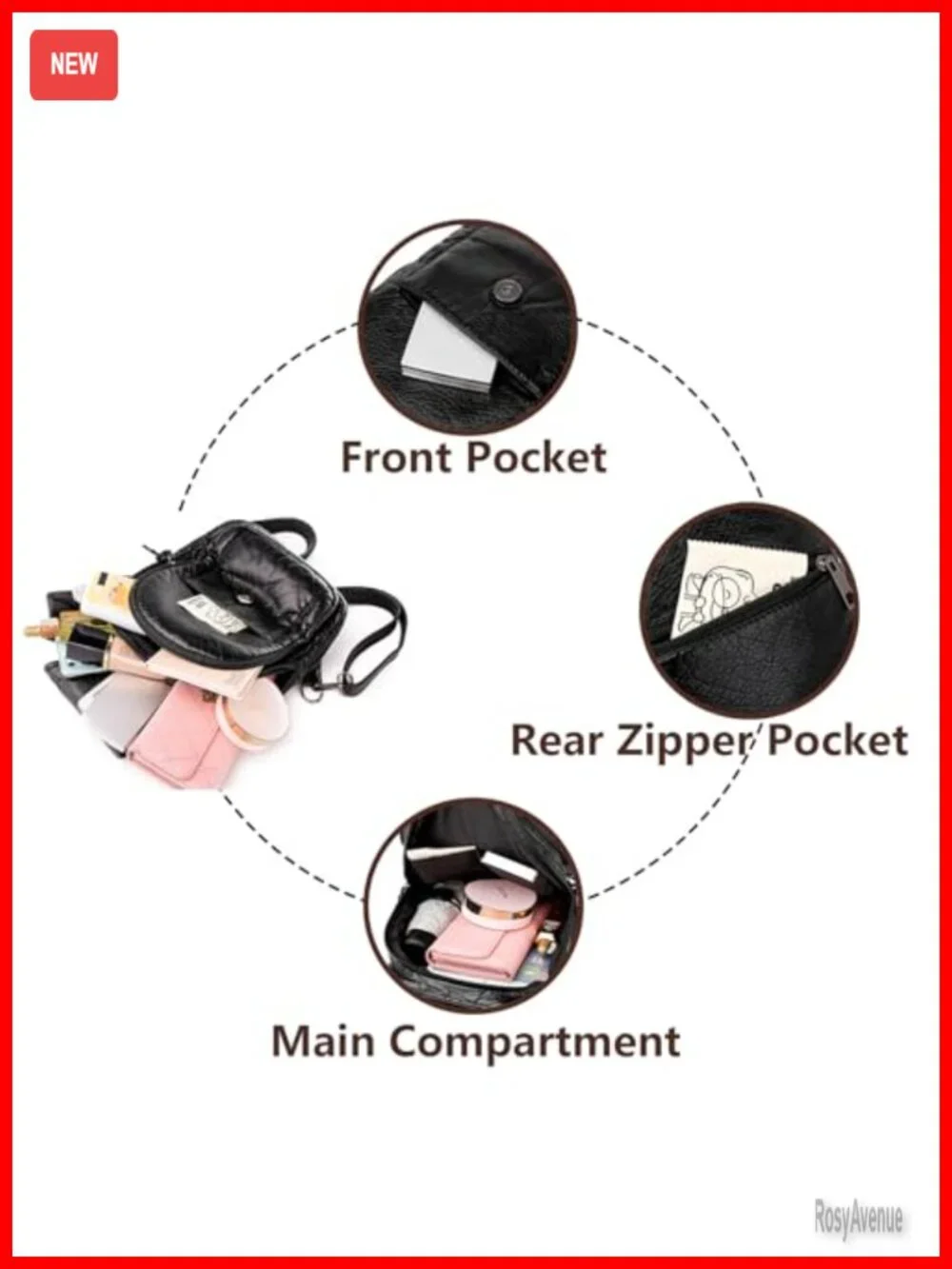 Mini Backpack Purse Women Soft Washed PU Leather Fashion Backpack Ladies